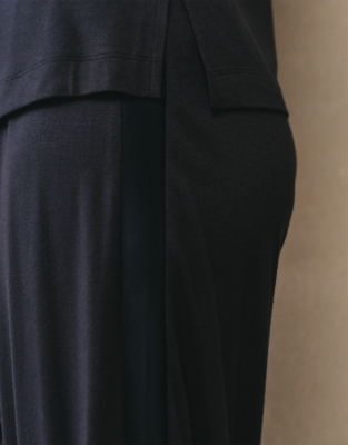 Jersey Satin Trim Pyjama Set