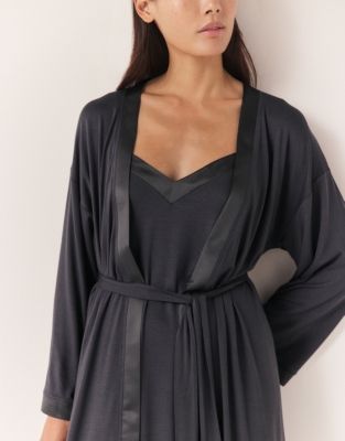 Jersey Satin Trim Robe