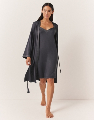 Jersey Satin Trim Robe