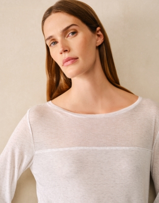 Jersey Sheer Panel Pyjama Set