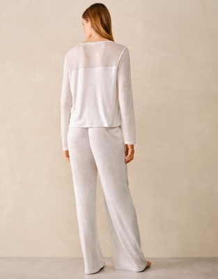 Jersey Sheer Panel Pyjama Set