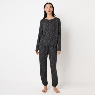 Jersey Shooting Star Tie Hem Pajama Set