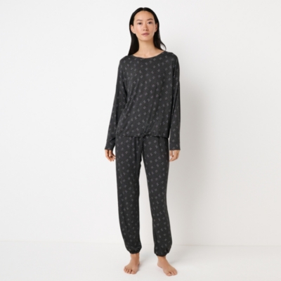 Jersey Shooting Star Tie Hem Pyjama Set