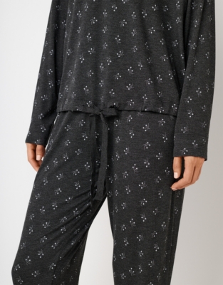 Jersey Shooting Star Tie Hem Pyjama Set