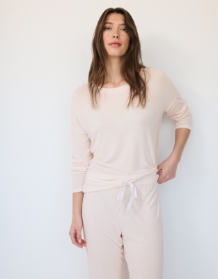 Jersey Side Stripe Tie Hem Pyjama Set