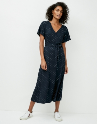 Jersey Spot Print Midi Dress | Dresses & Jumpsuits | The White Company UK