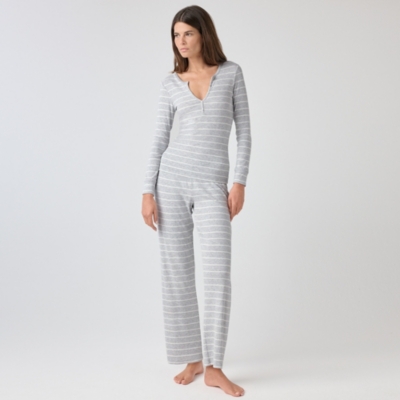 Jersey Stripe Henley Pajama Set