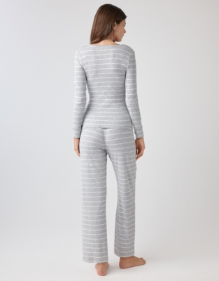 Jersey Stripe Henley Pajama Set