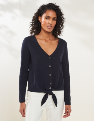 Jersey Tie-Front Top | Clothing Sale | The White Company UK