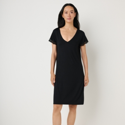 Jersey V-Neck Lace Nightgown