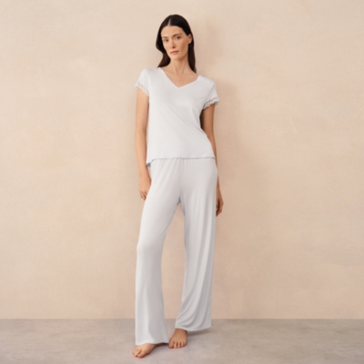 Jersey V-Neck Lace Trim Pyjama Set