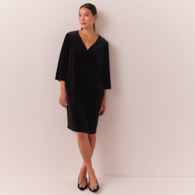 White company deals velvet dress