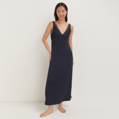 Jersey Vintage Lace Trim Maxi Nightgown