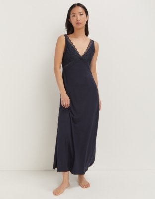 Jersey Vintage Lace Trim Maxi Nightie