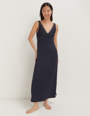 Jersey Vintage Lace Trim Maxi Nightie