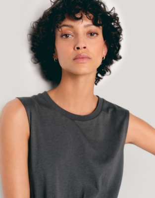 Jersey Waisted Wide Leg Jumpsuit - Eclipse