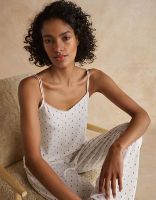 Jersey Woodblock Print Pyjama Set Nightwear & Robes Sale The White