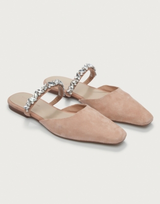 The white company suede mule online slippers