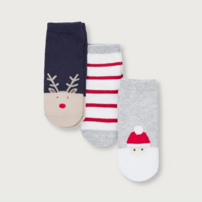 Jingles & Santa Socks – Set of 3 (0–6yrs)