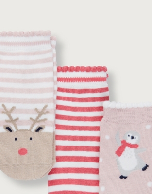 set of 3 white stockings
