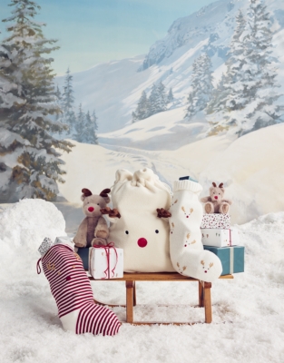Jingles Reindeer Embroidered Knitted Stocking
