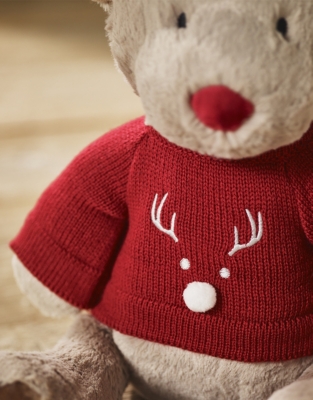 Jingles Reindeer Wearing A Jumper Plush Toy