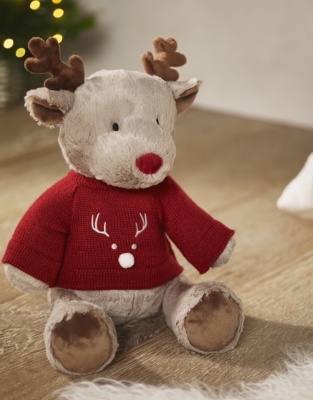 Jingles Reindeer Wearing A Jumper Plush Toy