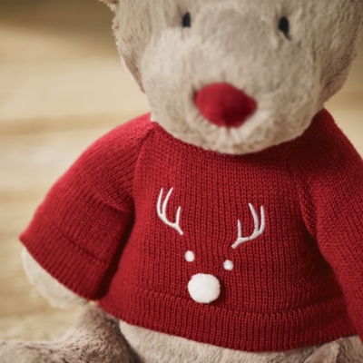 Jingles Reindeer Wearing A Jumper Plush Toy