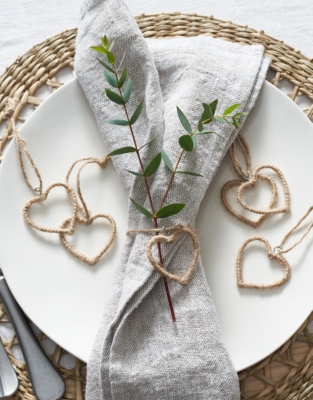 Jute Heart Decorations – Set of 6