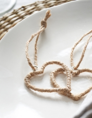 Jute Heart Decorations – Set of 6