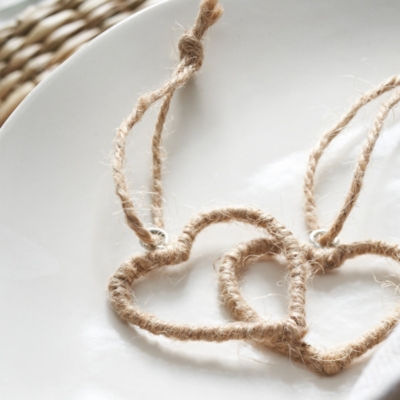 Jute Heart Decorations – Set of 6