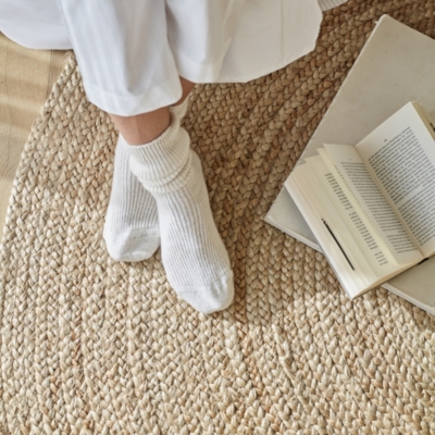 Jute Round Rug Rugs The White Company UK