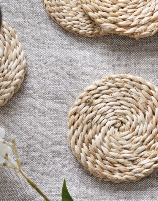 Jute Woven Coasters – Set of 4
