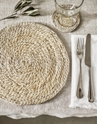 Jute Woven Placemats and Coasters – Set of 8