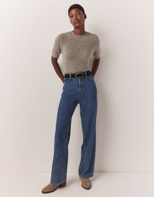 Kingston Wide Leg Jeans Trousers & Leggings The White Company UK