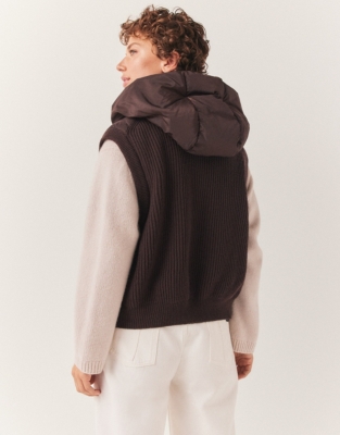 Knit Back Puffer Gilet