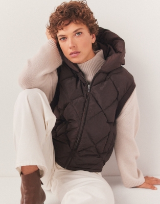 Knit Back Puffer Gilet