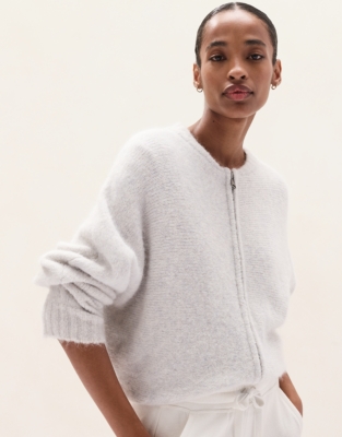 Knitted Bomber Jacket with Alpaca