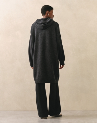Knitted Hooded Dress with Cashmere