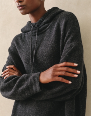 Knitted Hooded Dress with Cashmere