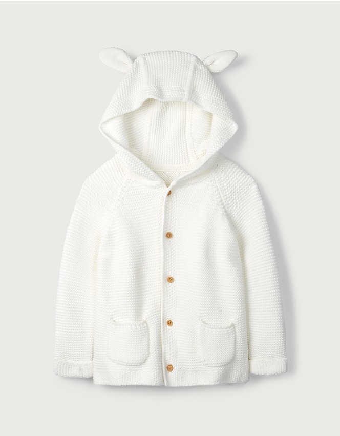 Knitted Jacket with Ears | View All Baby | The White Company US