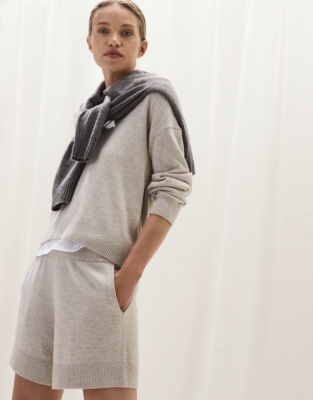 Knitted Lounge Shorts with Cashmere