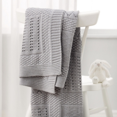Knitted Patchwork Baby Blanket Baby Blankets The White Company UK