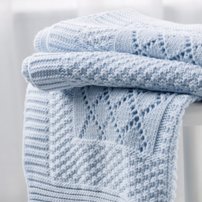 Knitted Patchwork Baby Blanket Baby Blankets The White Company UK