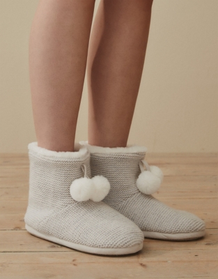 White company best sale slipper boots