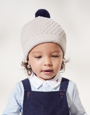 Knitted PomPom Hat Baby Boys' The White Company UK