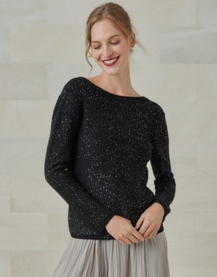 Oasis ava shop sequin yarn jumper