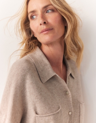 Knitted Shirt with Cashmere Tops & Blouses The White Company US