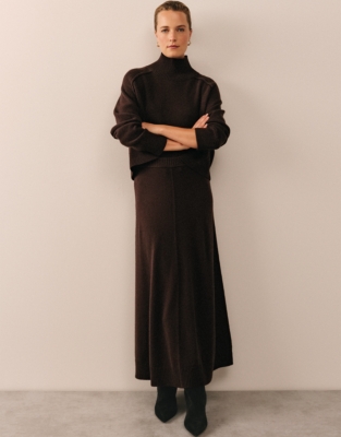 Knitted Skirt with Cashmere