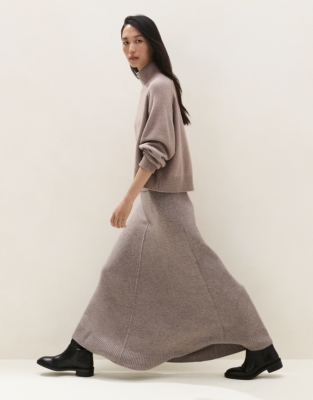 Knitted Skirt with Cashmere